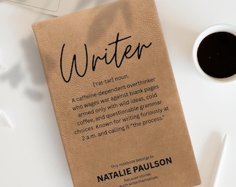 Custom Writer Journal - Personalized Writer Definition Name Leather Journal Gift for Published Writer, Congrats Writer, Best Selling Writer