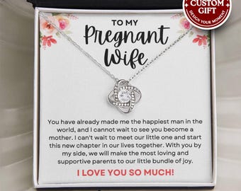 Pregnancy Necklace for Wife – Expecting Mom Gift from Husband, First-Time Mother Keepsake, Baby Shower Jewelry