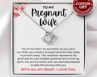 Pregnant Wife Necklace - Wife On Her Pregnancy Gifts, Wife Pregnancy Jewelry, New Mom Gift, Mother's Day Gift For Pregnant Wife, Mom To Be