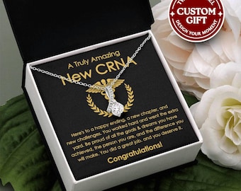 CRNA Graduation Necklace – Nurse Anesthetist Completion Gift, New CRNA Jewelry, Anesthesia Program Graduate