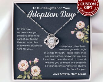 Daughter on Adoption Day Necklace, Official Adoption Day, Adopted Daughter, Adoptive Daughter, Officially Adopted Gift for Daughter