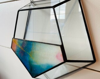 READY TO SHIP! Geometric wall hanging terrarium. Succulents, hanging plants.