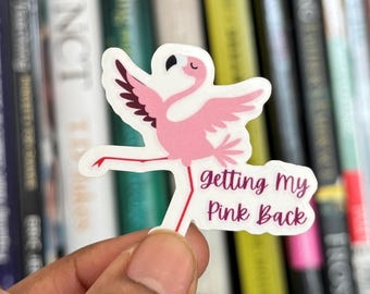 Klistermärke med flamingomotiv i rosa färg | Vattentålig vinyldekal