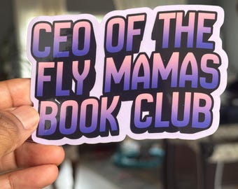 Bokmässig era-klistermärke - Fly Mamas bokklubb vinylklistermärken