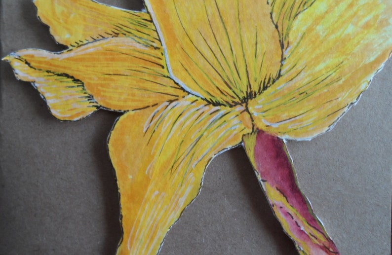 Daffodil Birthday Card Hand Painted Daffodils