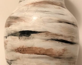 Hand Painted Birch Vase, Painted Birch Vase