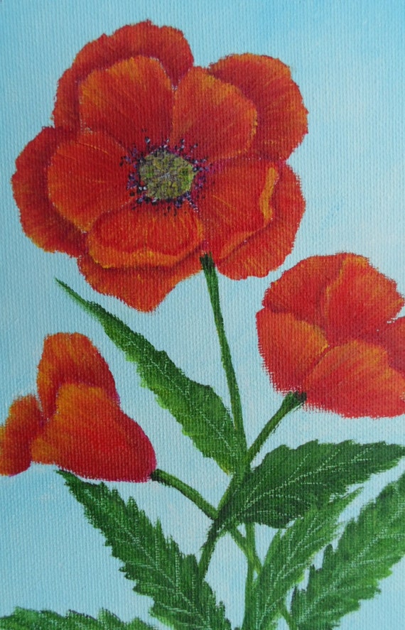 Poppies Painting Poppy Flower Painting Floral Canvas Panel Etsy Poppies Painting Poppy Flower Painting Floral Canvas Panel Etsy