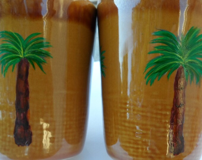 Palm Tree Cups Hand Painted Palm Trees Coffee Cups Palm Tree Etsy