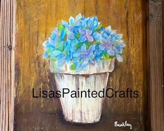 Hydrangeas Painting, Hydrangea Acrylic Painting