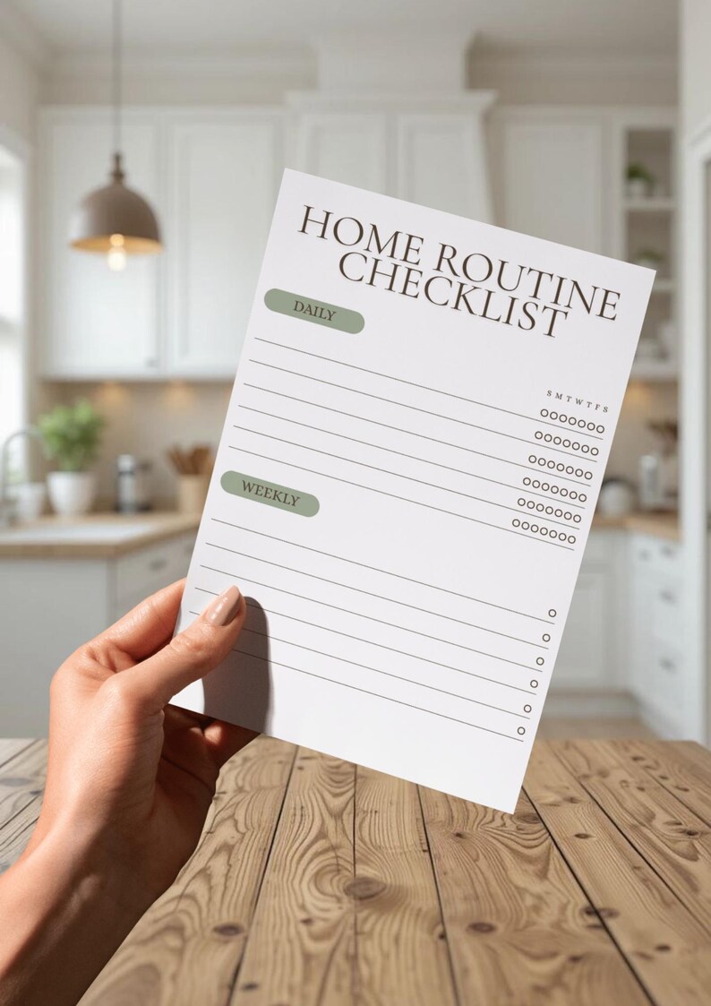 Home Routine Checklist Template: Editable Canva Template (PDF File) - Etsy