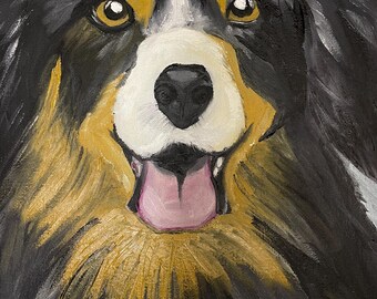 Pet portrait , oil or acrylic, dog portrait, dog painting,original paintings