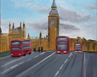 Painting London, Big Ben, original oil painting