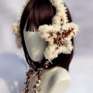 Hot Chocolate Star Ear Muffs, Winter Ear Warmers, Gifts for Her, Crochet Star earmuffs