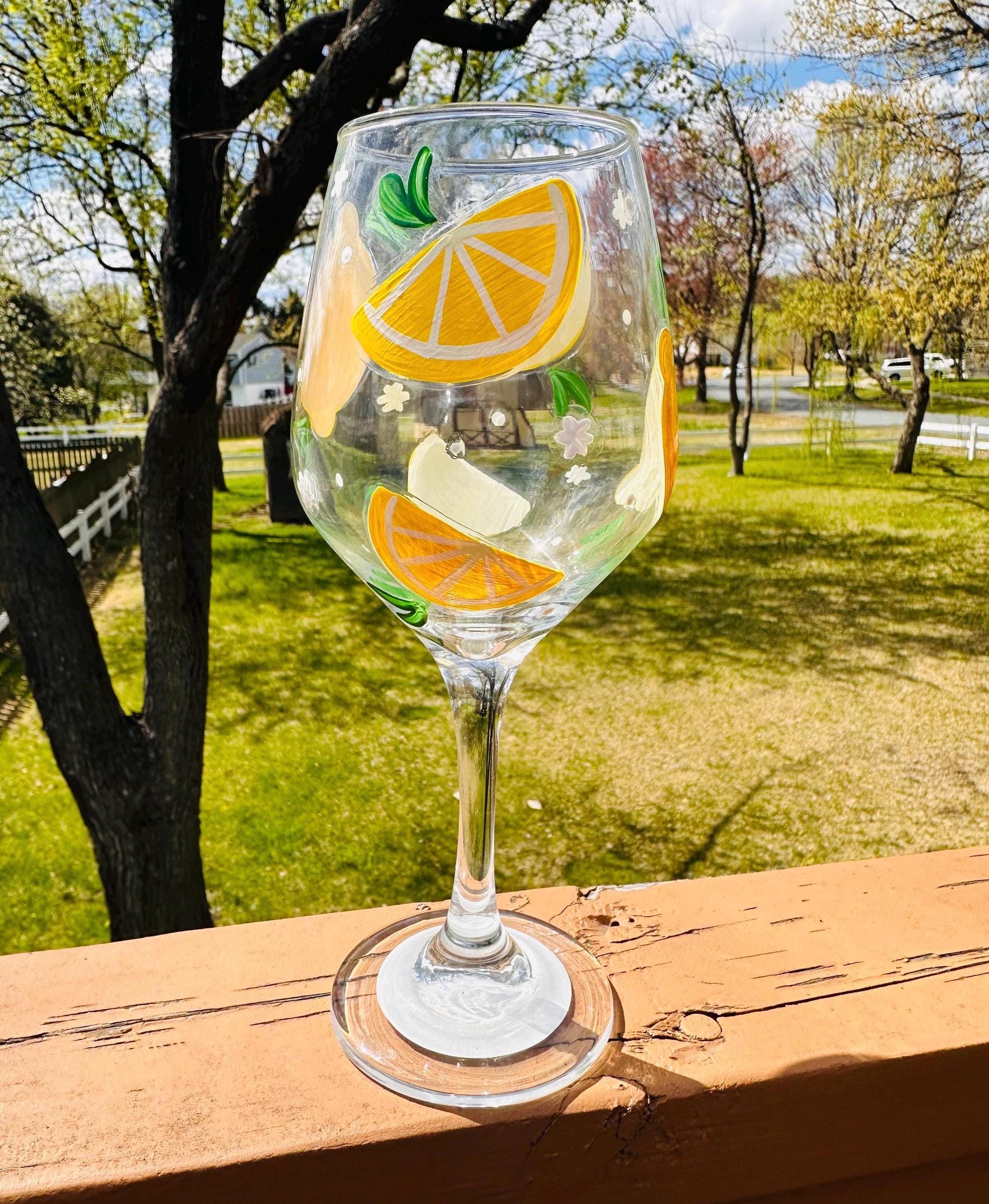 Stemless Lemon Wine Glasses - Etsy