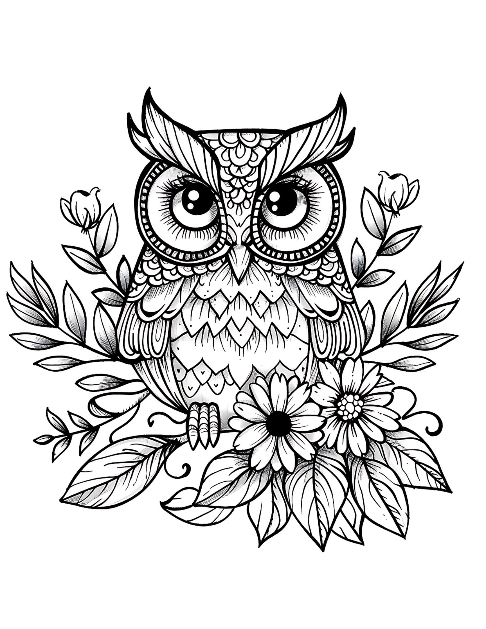 Mandala Owls Coloring Pages. Owl Design Printable Coloring Pages. Wise ...