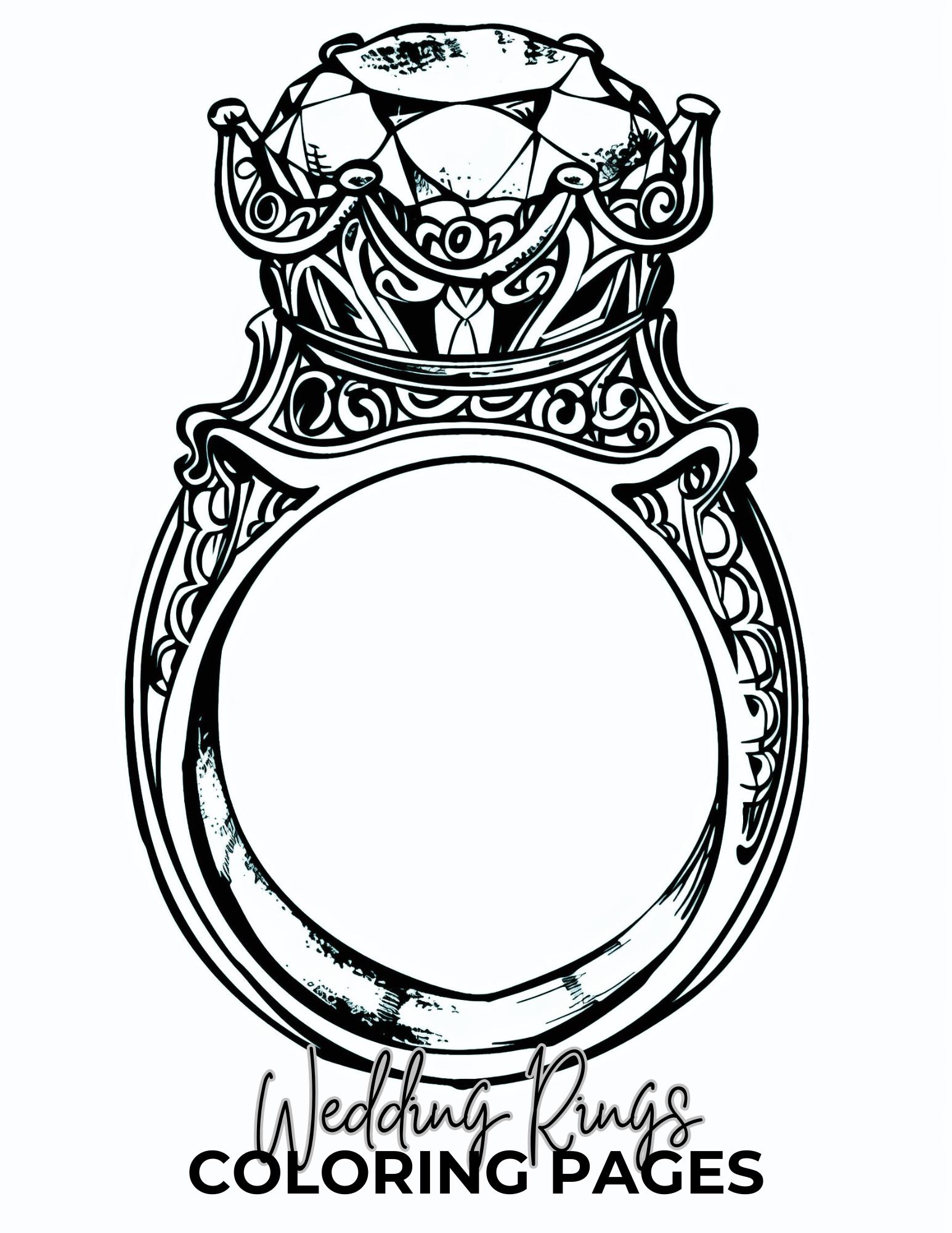 Wedding Rings Coloring Pack | Engagement Rings | PDF Coloring Pages | Ready  to Download | Easy to Color | Great for Wedding Guest Activity | - Etsy New  Zealand, image size:1545x2000
