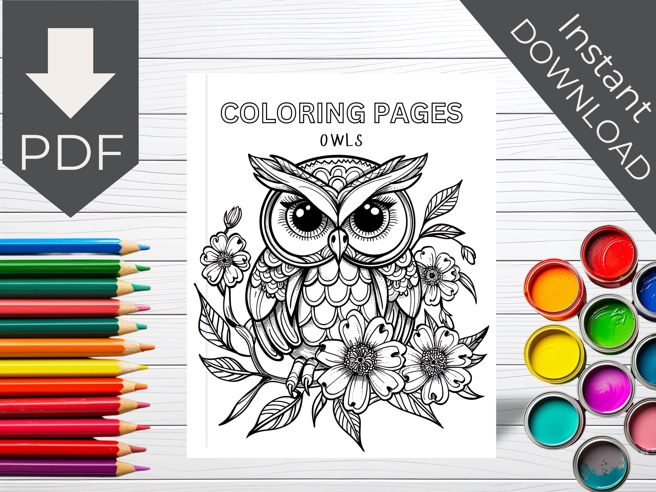 Mandala Owls Coloring Pages. Owl Design Printable Coloring Pages. Wise ...