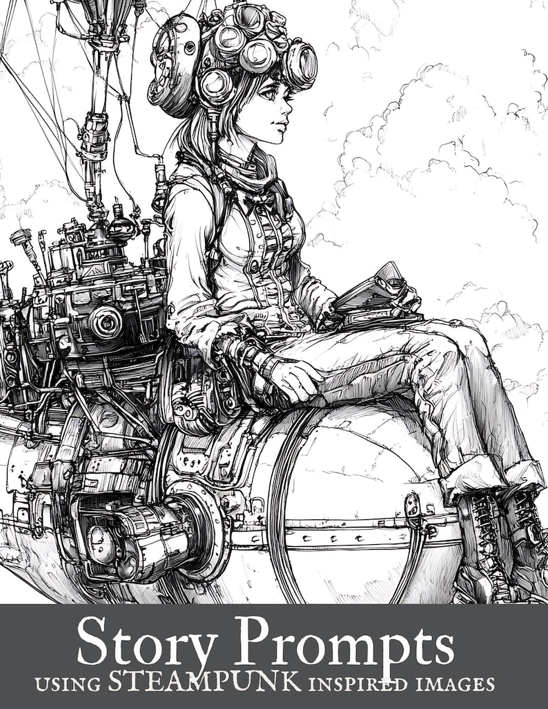 Steampunk Story Prompts | PDF Printable Pack of Images and Note Sheets ...
