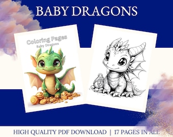Baby Drachen Malvorlagen | Fantasie Druckbogen (PDF Download)