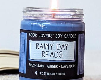 Rainy Day Reads Soy Candle, Fresh Rain Ginger and Lavender for Readers