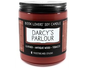 Darcy's Parlour Scented Soy Candle - 8 oz Jar - Candle for Book Lovers - Frostbeard Studio