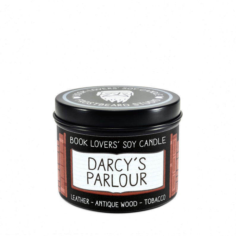 Darcy's Parlour - 4 oz Tin - Book Lovers' Soy Candle - Frostbeard Studio