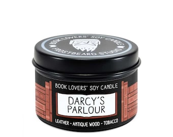 Darcy's Parlour Scented Soy Candle - 2 oz Tin - Candle for Book Lovers - Frostbeard Studio