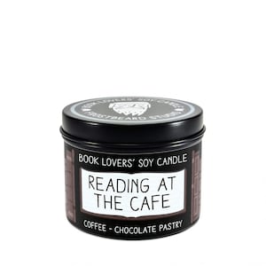 Reading at the Cafe - 4 oz Tin - Book Lovers' Soy Candle - Frostbeard Studio