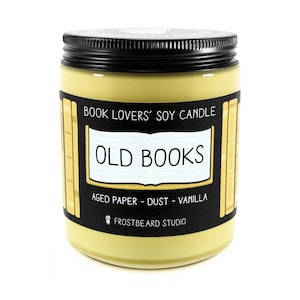 Old Books︱Cozy Scented Soy Candle for Readers, Perfect Gift for Book Lovers, Unique Scent for Reading and Relaxation︱Frostbeard