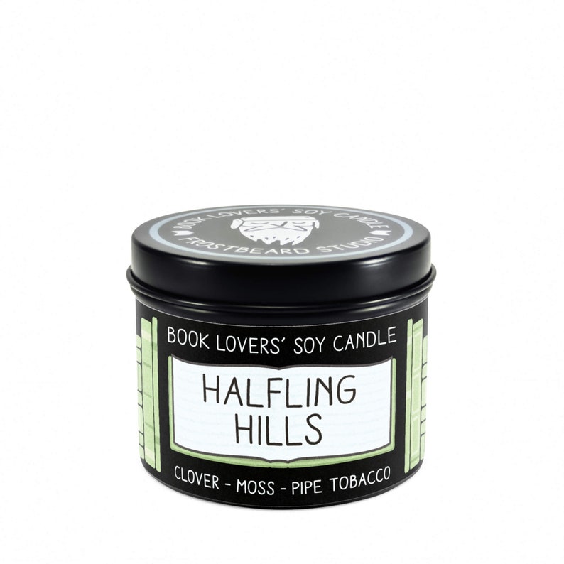Halfling Hills - 4 oz Tin - Book Lovers Soy Candle - Frostbeard Studio