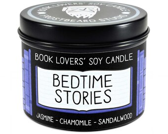 Bedtime Stories Scented Soy Candle - 4 oz Tin - Candle for Book Lovers - Frostbeard Studio