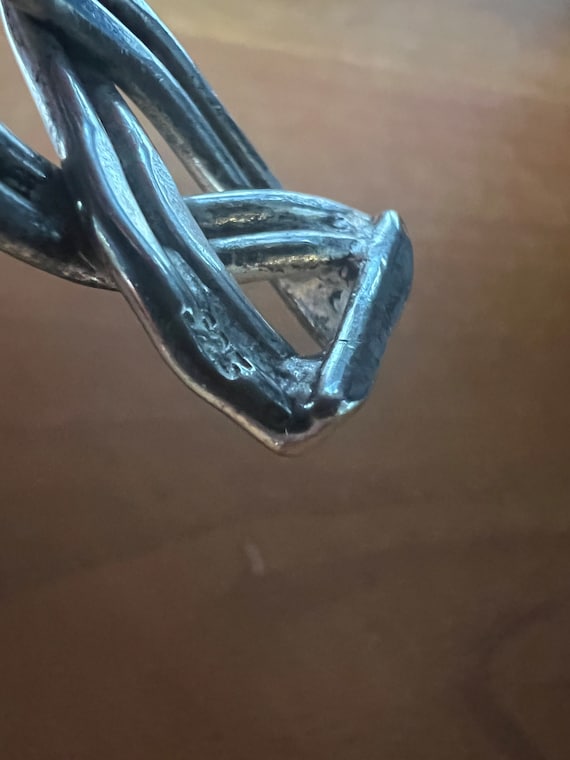 Artisan Made Silver Braided Bangle - image 2