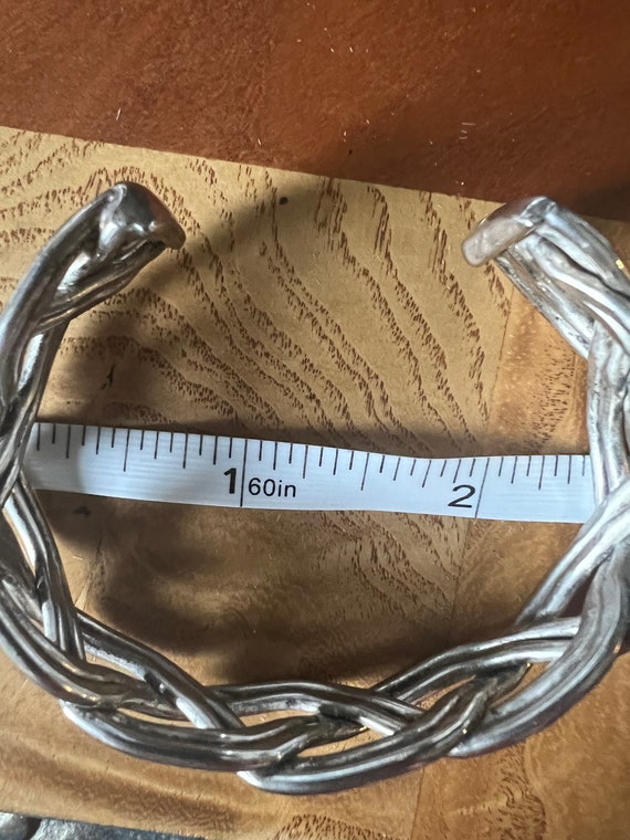 Artisan Made Silver Braided Bangle - image 3