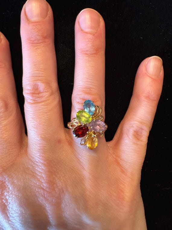 10k multi-stone statement ring. - image 1