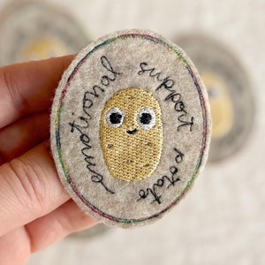 Emotional Support Potato Patch: Embroidered Good Luck Gift