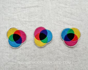CMYK Color Mixing Embroidered Decorative Iron On Patch