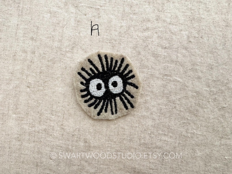 Good luck Soot Sprite inspired by My Neighbor Totoro Embroidered Decorative Iron On Patch Sprite A