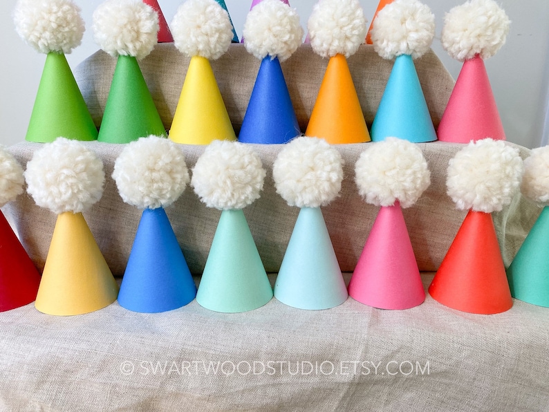 Pom Party Hat Bright Rainbow Collection image 5