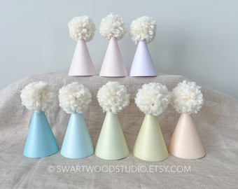 Pom Party Hat - Pastel Shimmer Rainbow Collection