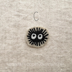 Good luck Soot Sprite inspired by My Neighbor Totoro Embroidered Decorative Iron On Patch Sprite C