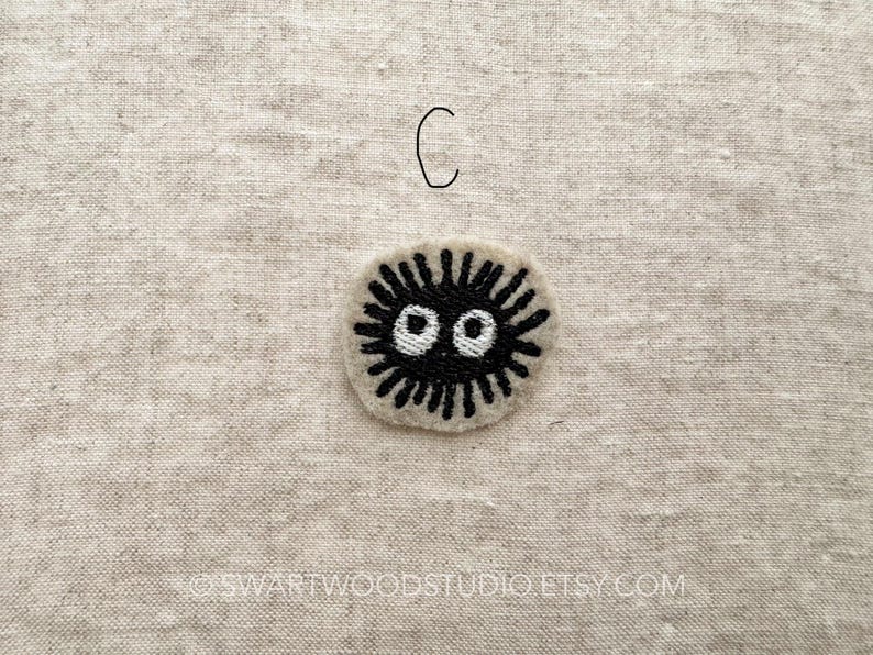 Good luck Soot Sprite inspired by My Neighbor Totoro Embroidered Decorative Iron On Patch Sprite C