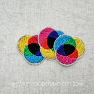 CMYK Color Mixing Embroidered Decorative Iron On Patch image 5