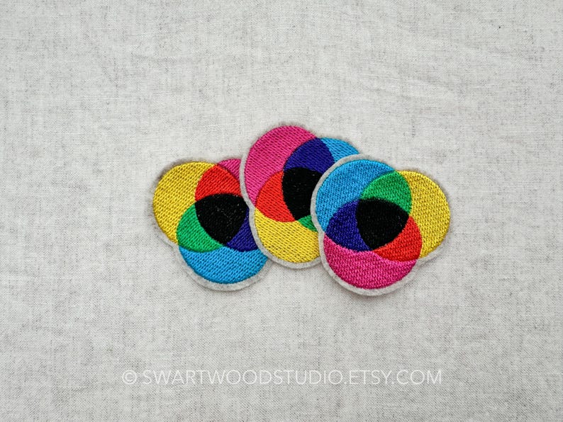 CMYK Color Mixing Embroidered Decorative Iron On Patch image 5