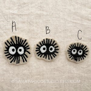 Good luck Soot Sprite inspired by My Neighbor Totoro Embroidered Decorative Iron On Patch Set of all 3 Sprites