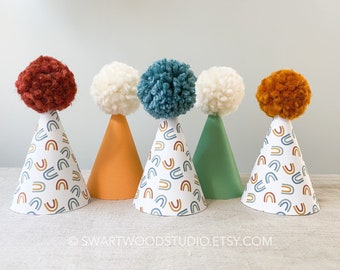 Pom Party Hat - Fall Rainbow Collection