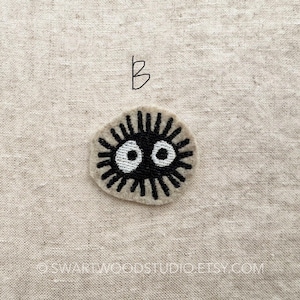 Good luck Soot Sprite inspired by My Neighbor Totoro Embroidered Decorative Iron On Patch Sprite B