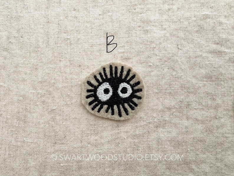 Good luck Soot Sprite inspired by My Neighbor Totoro Embroidered Decorative Iron On Patch Sprite B