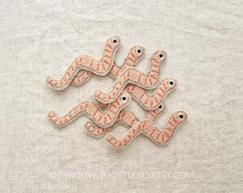 Lucky earthworm inchworm worm Embroidered Decorative Iron On Patch