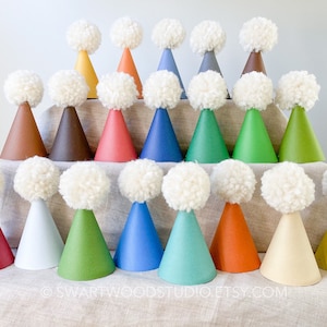 Pom Party Hat - EarthTone Rainbow Collection