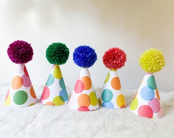 Pom Party Hat - Rainbow Dots Collection